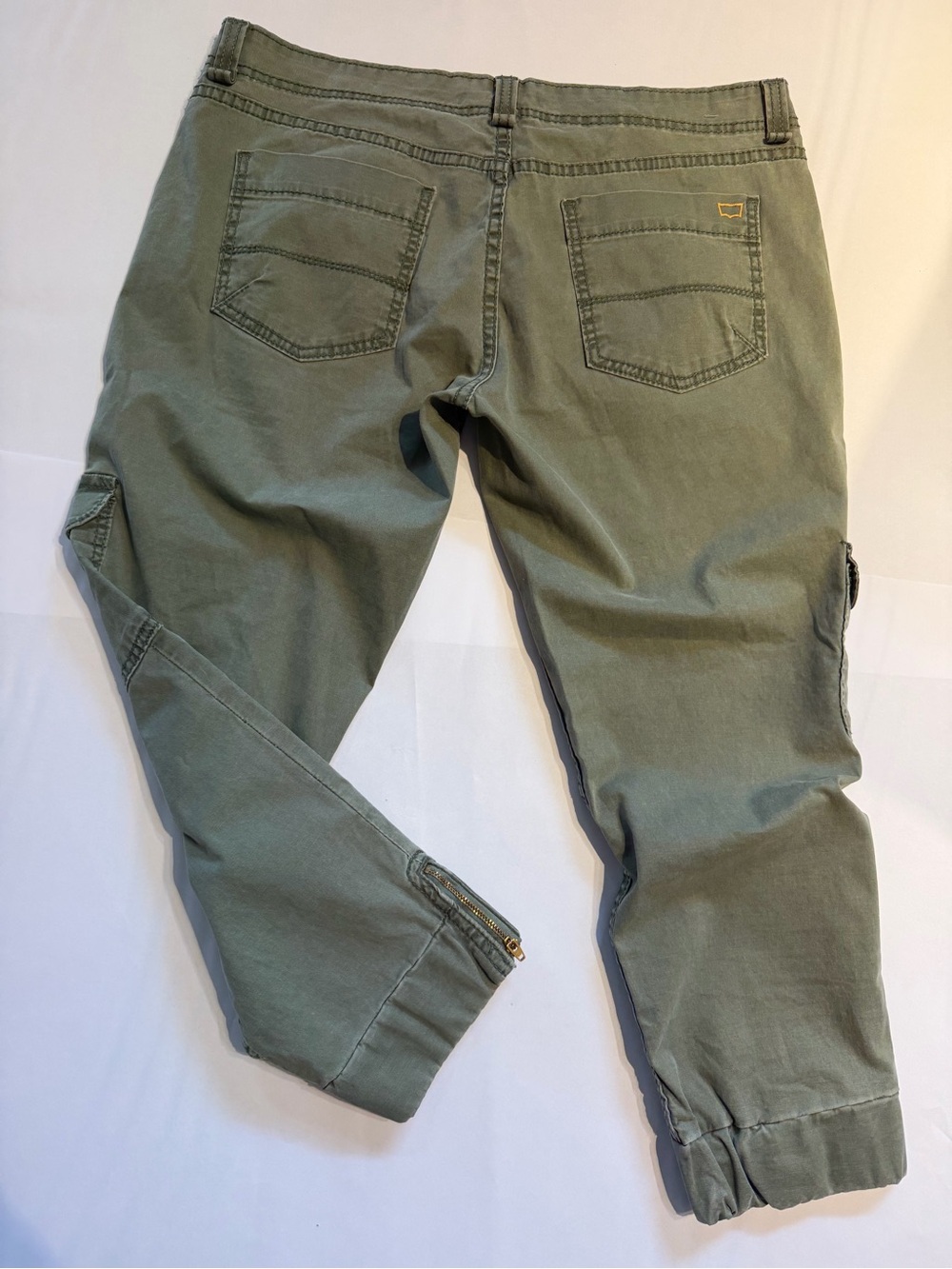 Y2K 2000’s Levi's Low Rise Baggy Cargo Capri Crop Pants Army Green Sz 13 - Picture 7 of 14